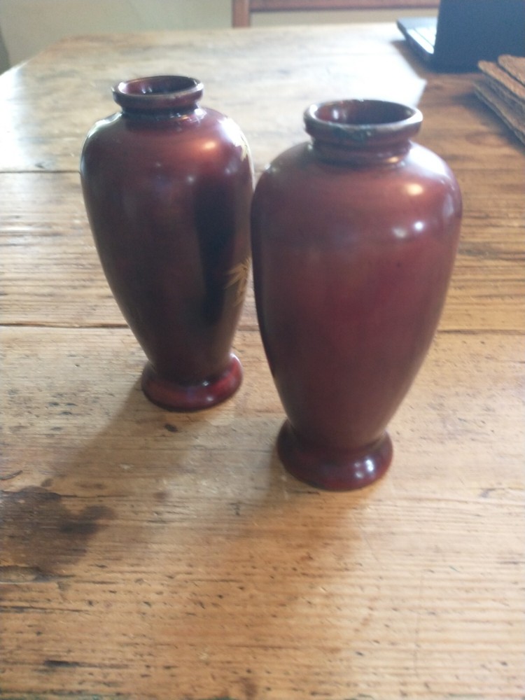 Antique japenese lacquered vases