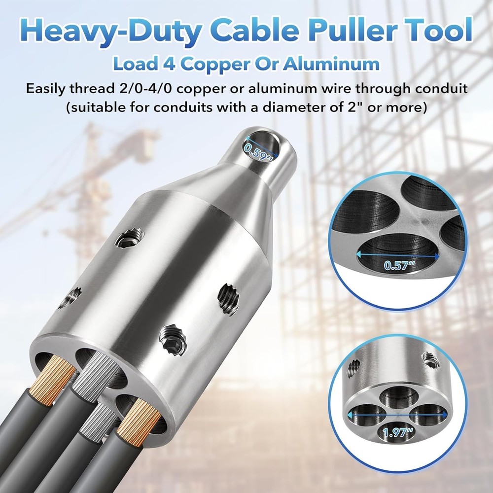 Wire Pulling Grip, 69705 Jr. Wire Puller Attachment Head, Electrical Cable Tool