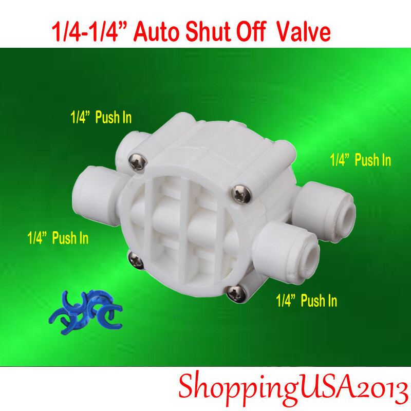 Auto Shut Off Valve 1/4" Check Valve Flow Restrictor RO Water Filter System