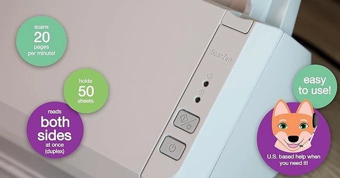 Fujitsu ScanZen Eko Plus Color Duplex Document Scanner Auto Feed FULLY TESTED