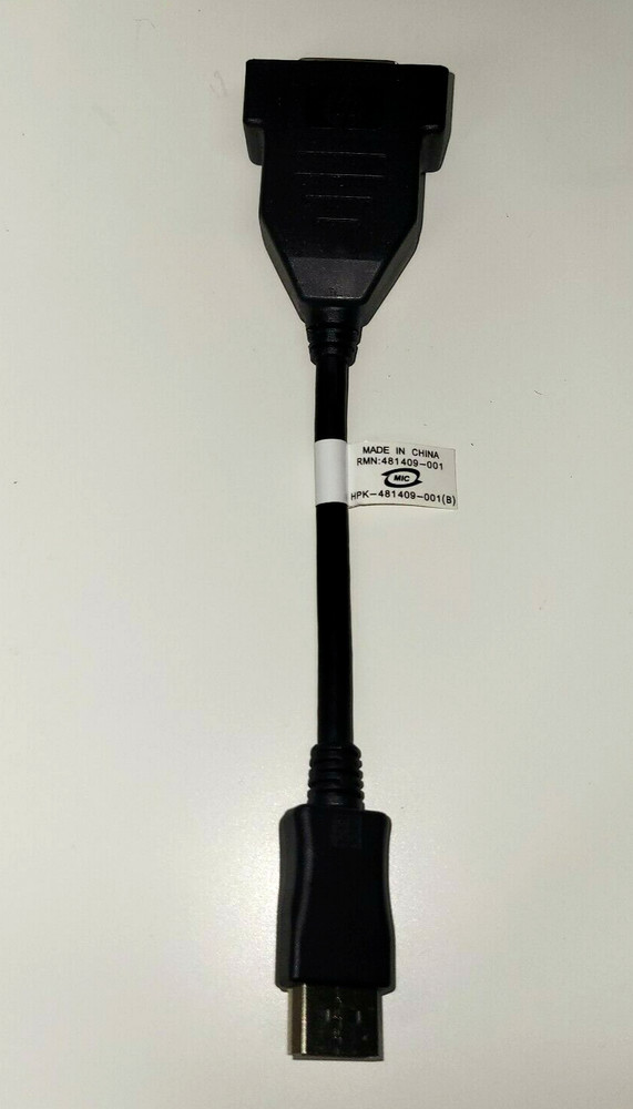 HP DisplayPort to DVI Conversion Cable - 7.5" , Universal, Black