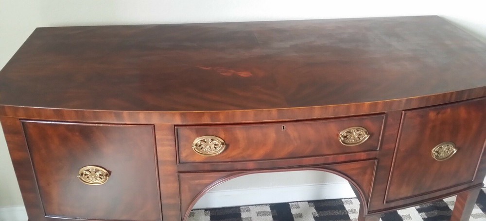 46373EC: MAITLAND SMITH Bowfront Federal Mahogany Sideboard
