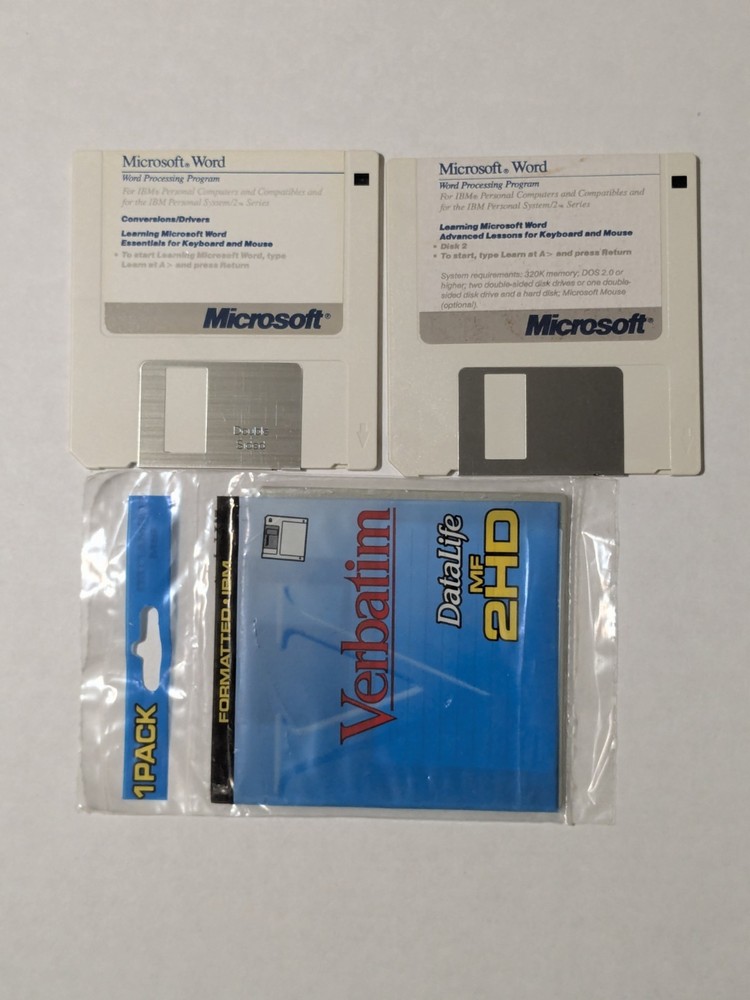 Microsoft Word Processing Program for IBM & 1 blank Floppy 3.5
