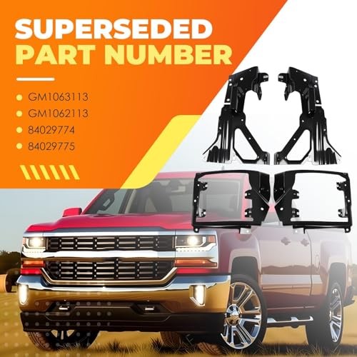 4PCS Front Inner and Outer Bumper Bracket Set Compatible with 2016-2019
