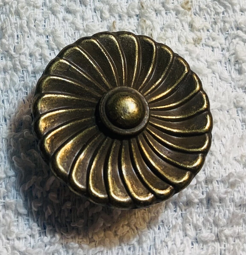 1.5” Brass Flower Mid Century Modern Art Deco Hardware Cabinet Knob Drawer Pull