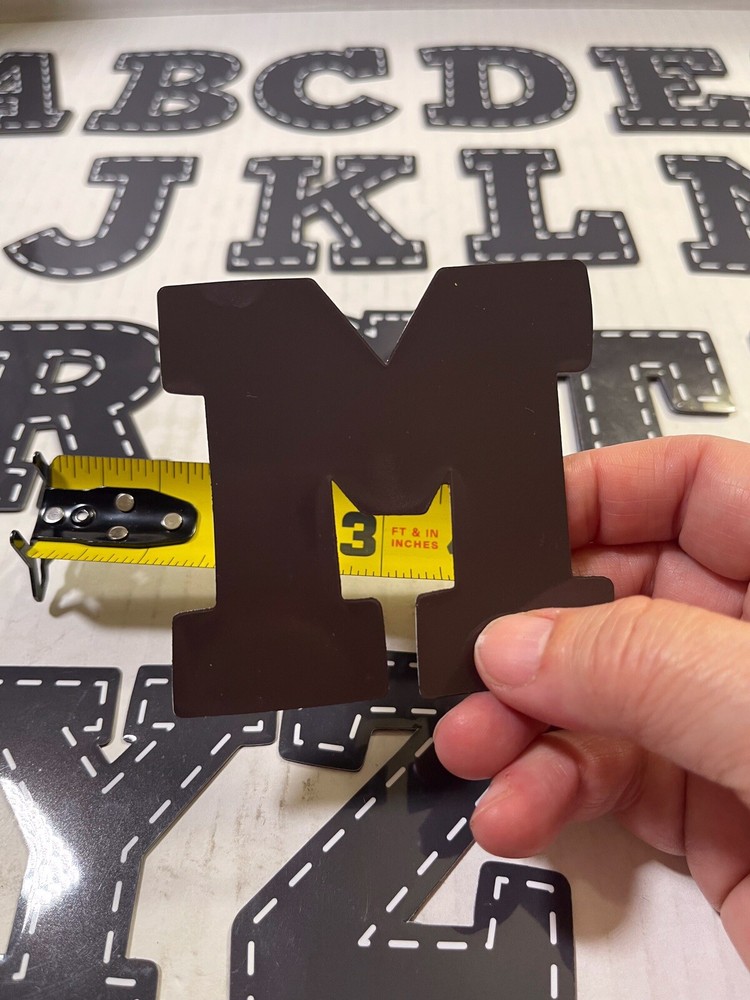 Teacher Created Resources Black Stitch Bold Block 3" Magnetic Letters