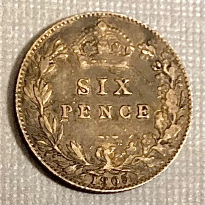 ~ 1905 Great Britain Sixpence Edward VII