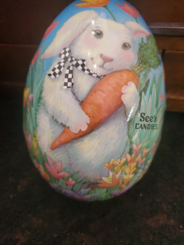 SEE'S CANDY Paper Mache Easter Egg Candy Container DZ432