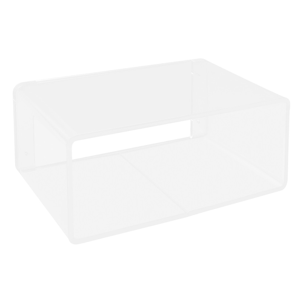 2Tiers Clear Acrylic Wall-Mounted Bedside Table Rectangular Floating Nightstand