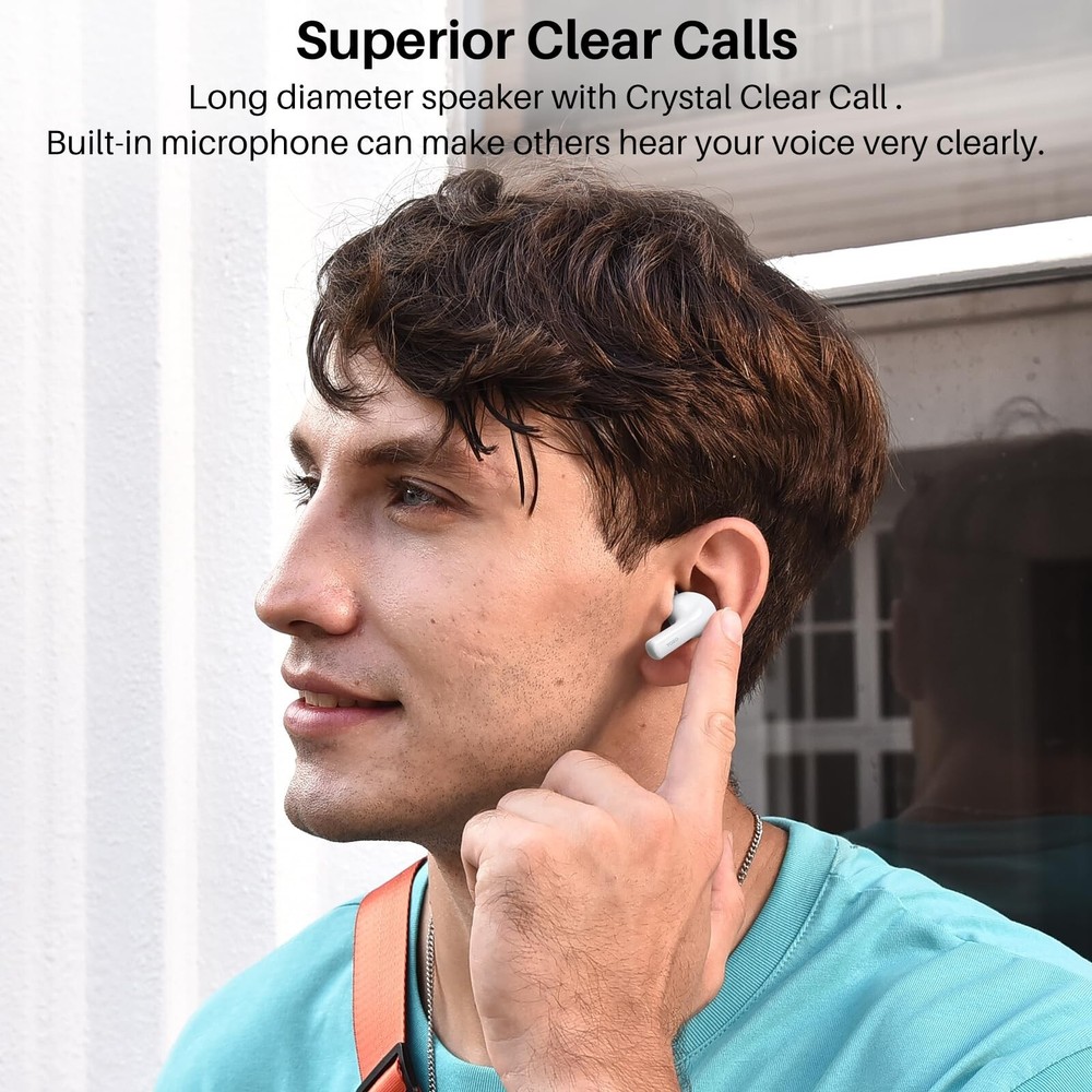 TOZO A2 Mini Wireless Earbuds Built-in Microphone, White (Renew)