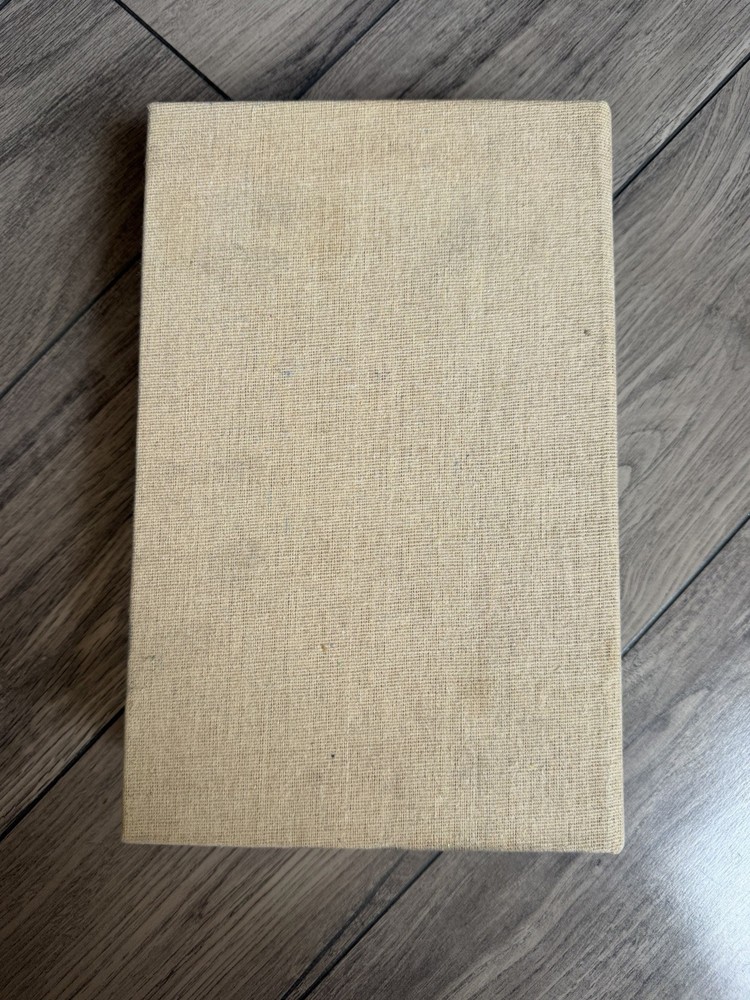 Vintage Eiffel Tower Script Book Box Hidden Storage Beige Brown Medium