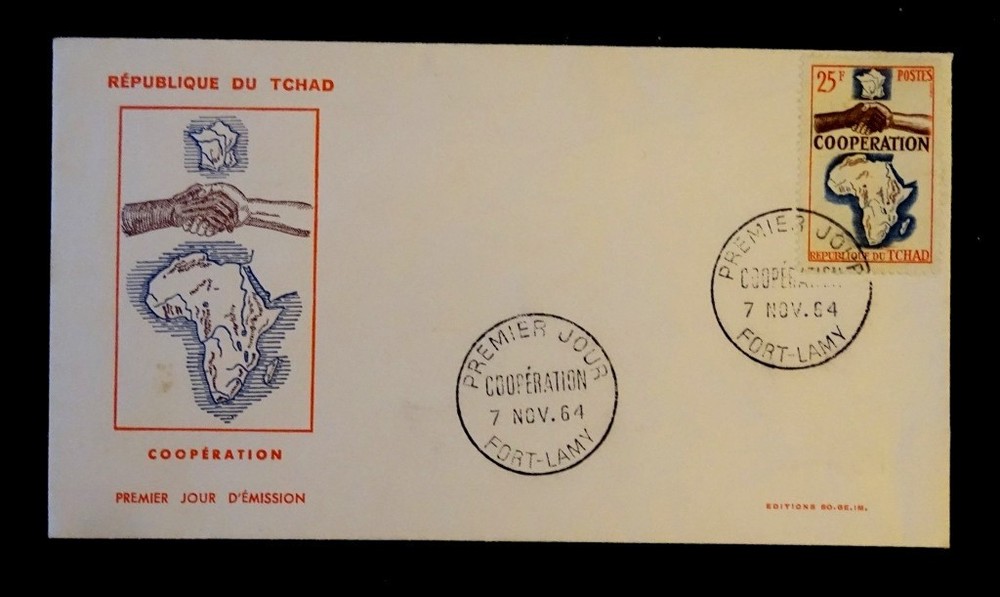 ( USA 0.35 ) , Postal envelope, Tchad , Year: 1964.