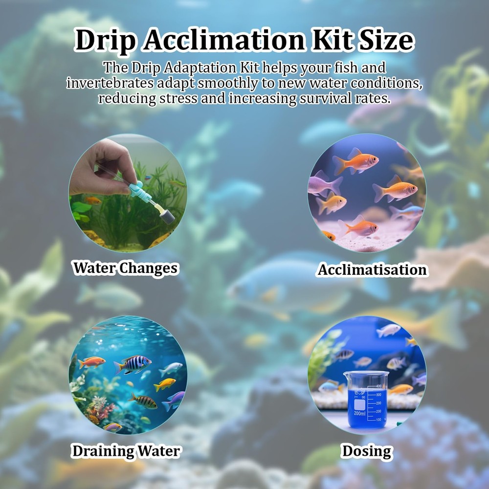 Drip Acclimation Kit with Foldable Fish Acclimation Box, Hose System for Safe...