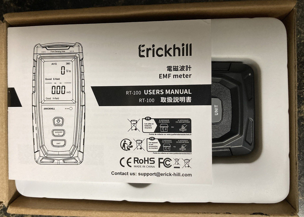 ERICKHILL RT-100 EMF Tester - Professional Electromagnetic Field Meter