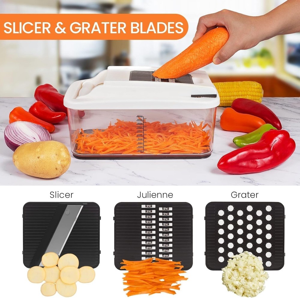 Vegetable Chopper, Extra Large Chopper Vegetable Cutter, Multifunctional 10-i...