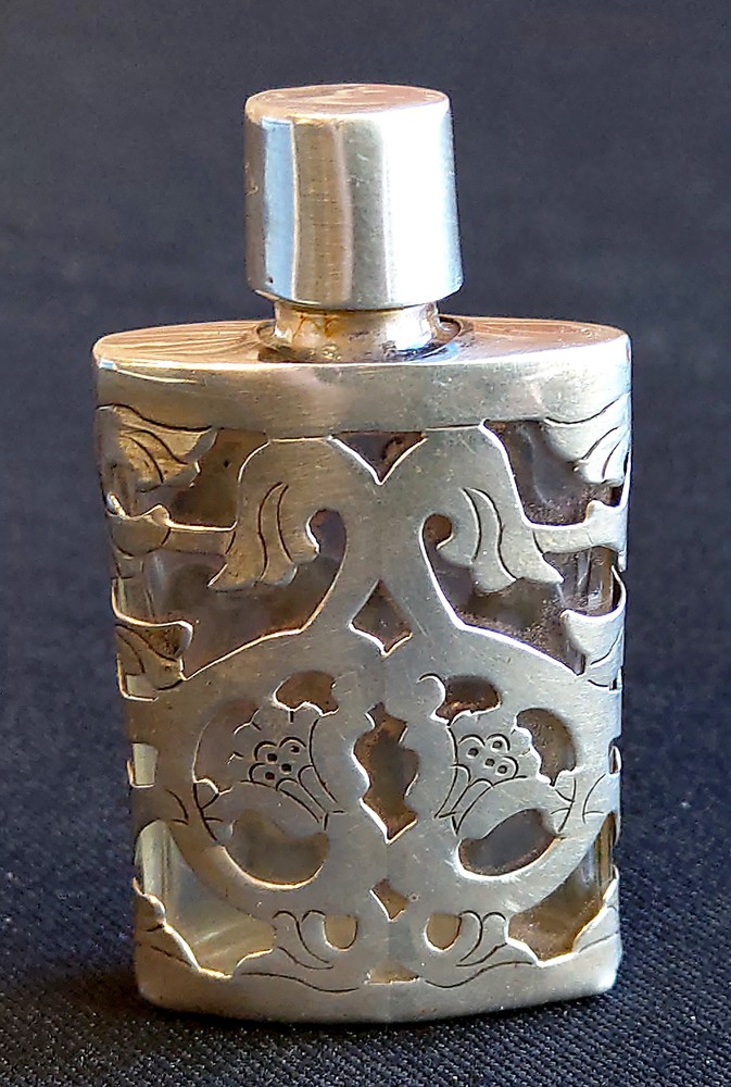 Taxco 980 Silver Overlay Perfume Bottle