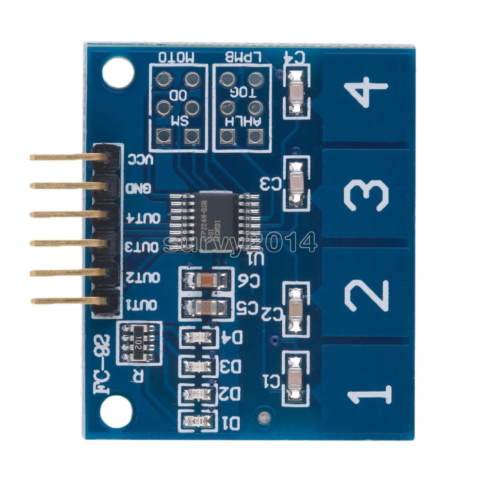 TTP224 4- Channel Digital Touch Sensor Module Capacitive Touch Switch Button New