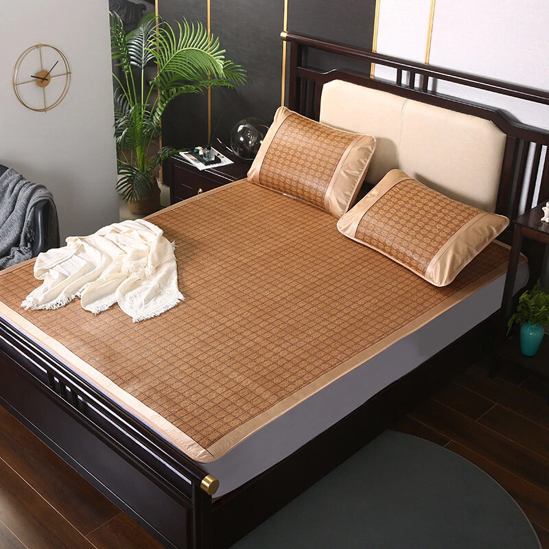 Summer Sleeping Mat For Bed Rattan Foldable Nature Bamboo Cool Bed Mat Pad