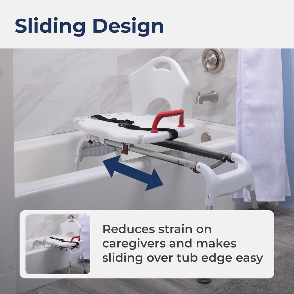 Folding Universal Sliding Transfer Bench - White