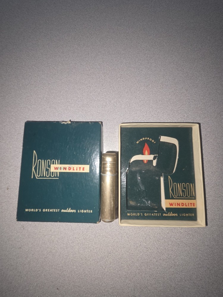 Vintage Ronson Windlite Box, Bowers Lighter