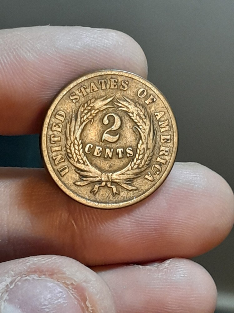 1864 Two Cents Piece Large Motto