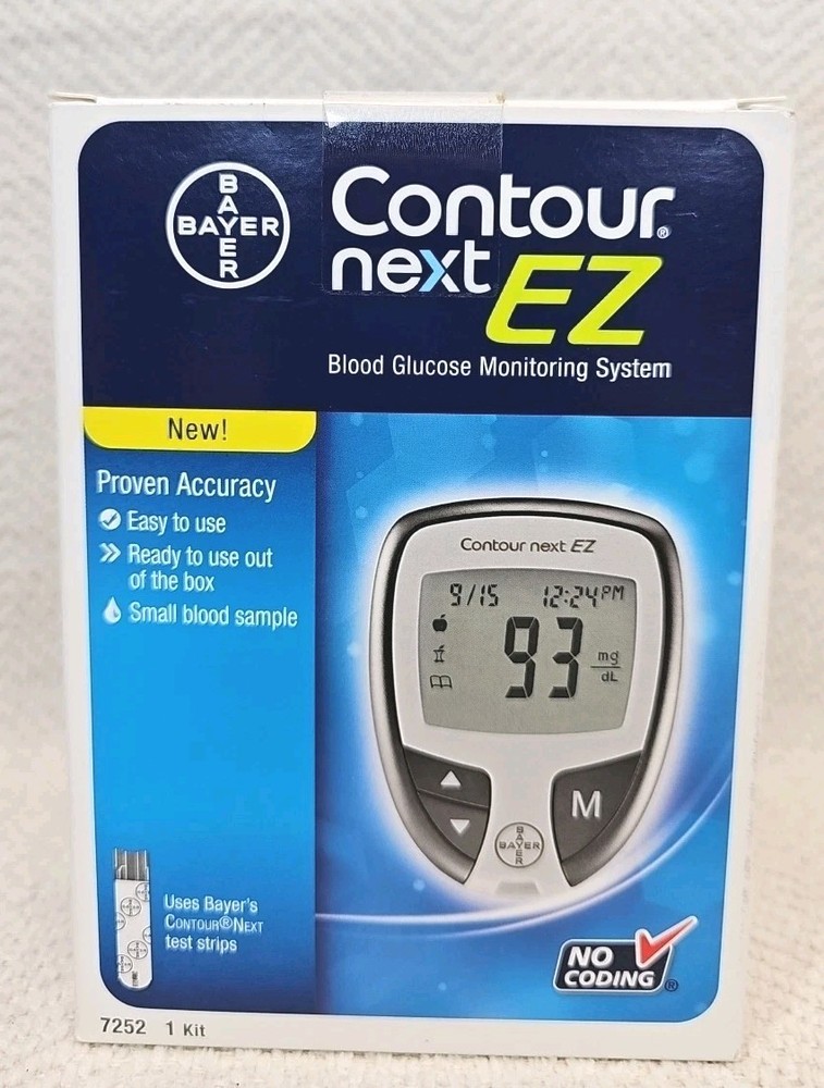 Contour Next EZ Blood Glucose Meter Accurate Testing No Coding Personal Stats