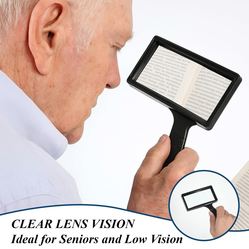 10X Large Rectangular Magnifying Glass Handheld Reading Repair Tool NEW