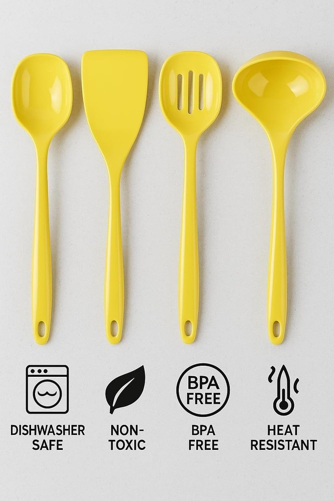 Melamine Utensil Set, 4Pc, Plum