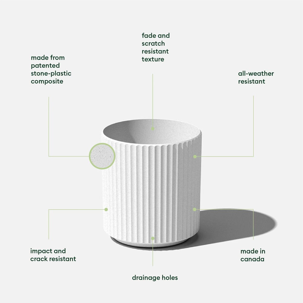Sunside by Veradek 12" Ripple White Planter