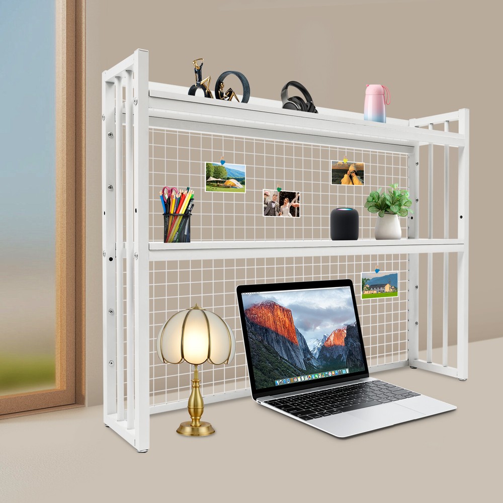 Desktop Bookcase Organizer Table Storage Bookshelf Computer Desk Organizer Rack