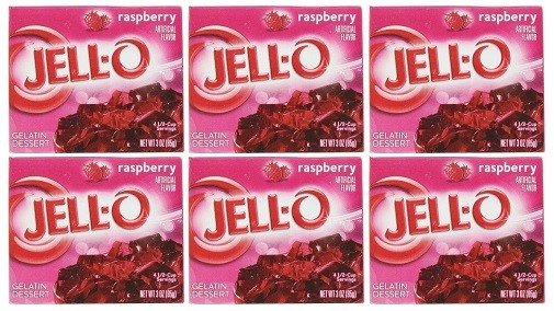 Jell-O Raspberry Instant Jello Gelatin Mix 6 Pack