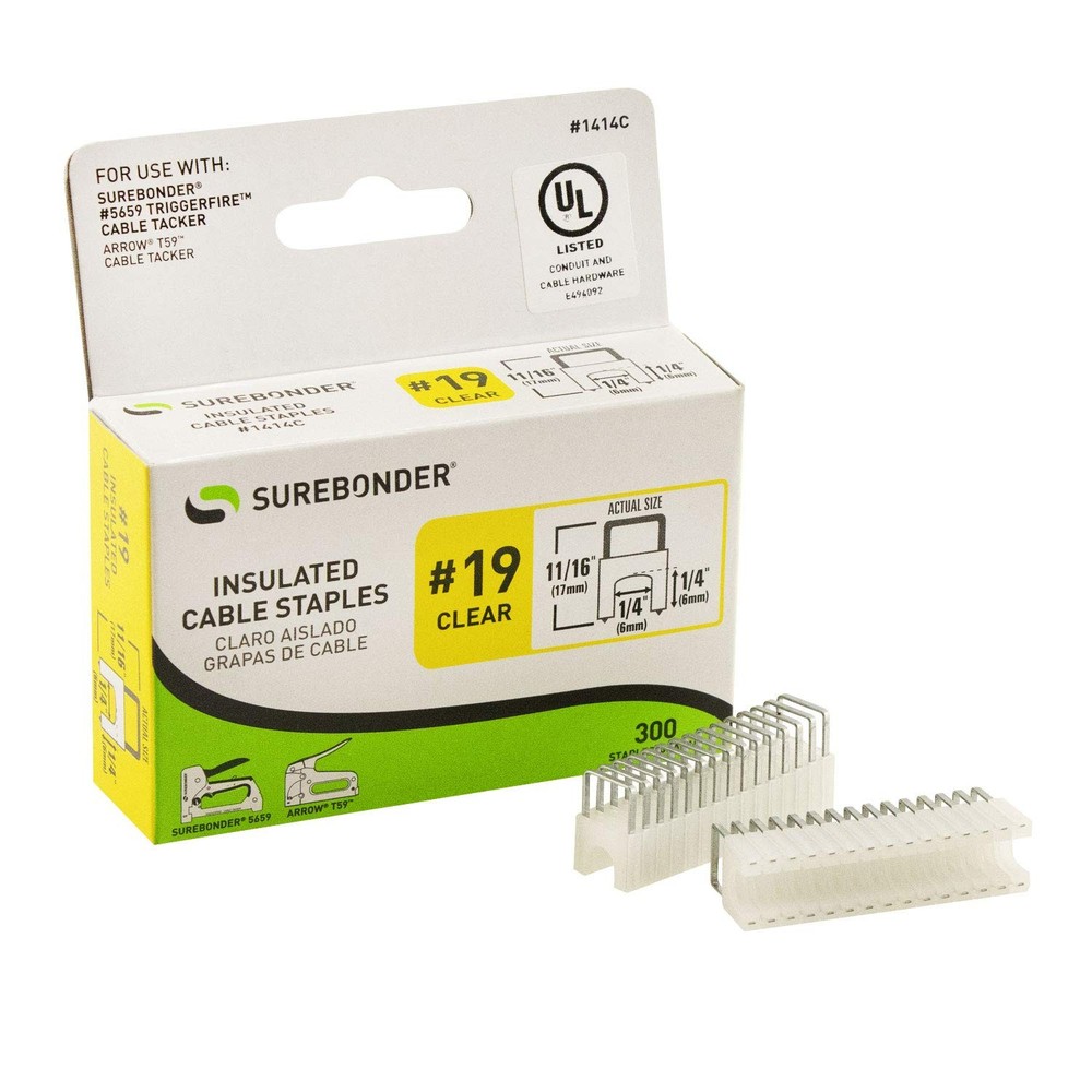 Thermostat Wire Staples Clear 300 Pack 1/4in