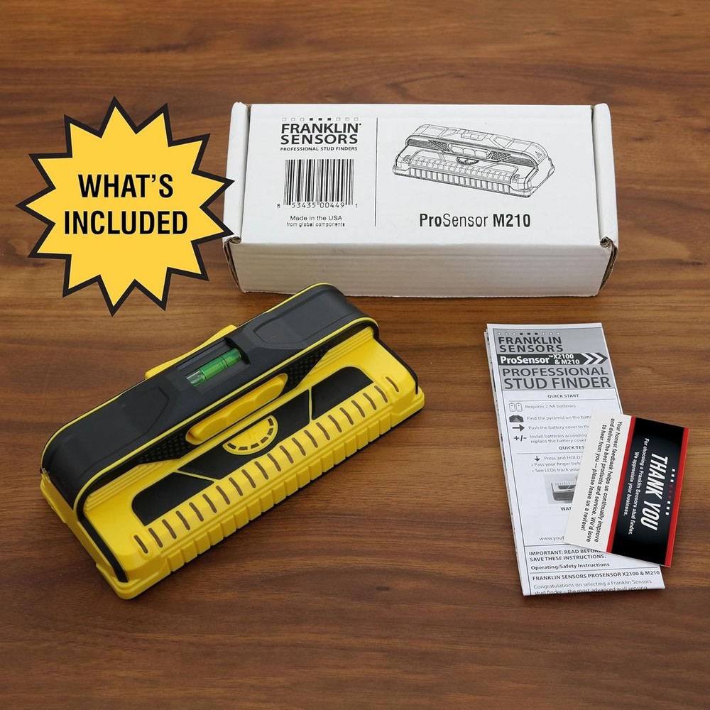 Accurate 13-Sensor Stud Finder for Wood & Metal - ProSensor M210 Compact Tool