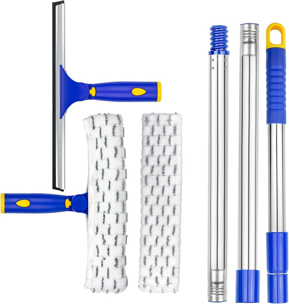 Rotatable Window Cleaning Kit, Glass Cleaner Tool " Extens Pole,