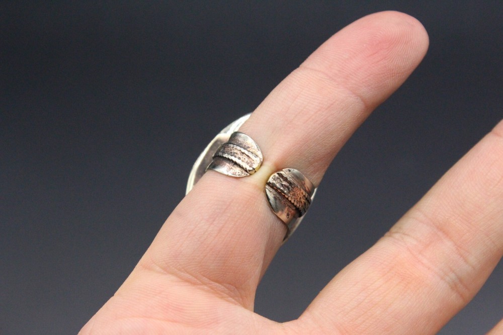 Turkish Ring, Glass Stone Alpaka Ring, Handmade Ring, Large Ring, Size 8.5US