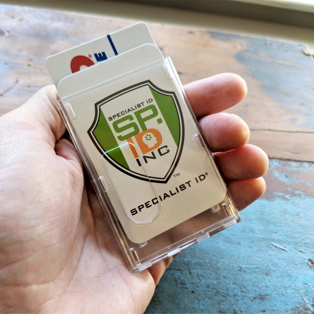 Clear Vertical Multiple Badge Holder - Top Loading Two Cards - by Specialist ID