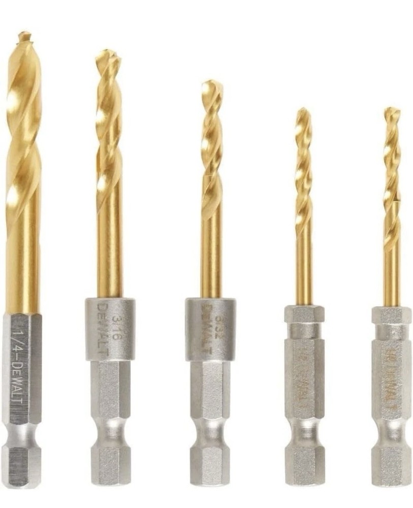 2 PACK DEWALT Impact Ready Titanium Nitride Coated Drill Bit Set, 5pc (DD5155)
