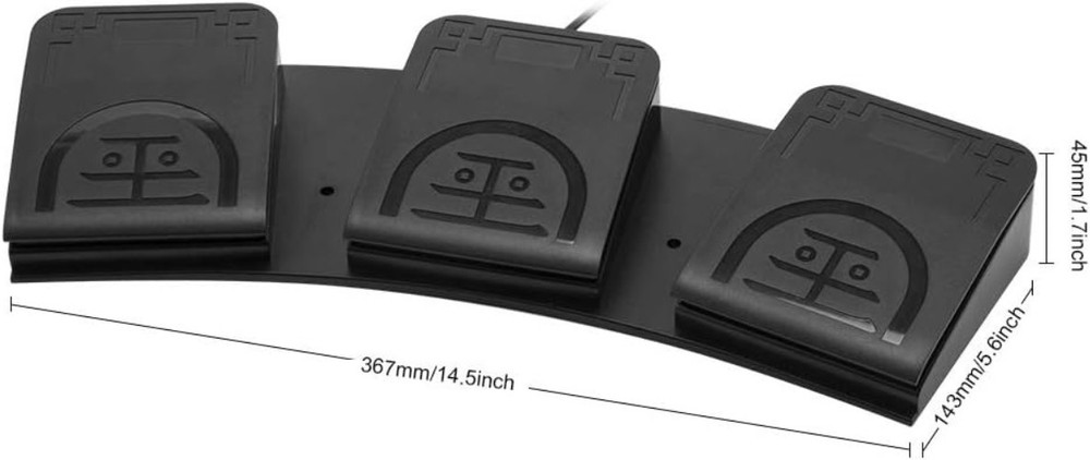 USB Triple Foot Pedal Switch - Programmable Ergonomic Control for Professionals