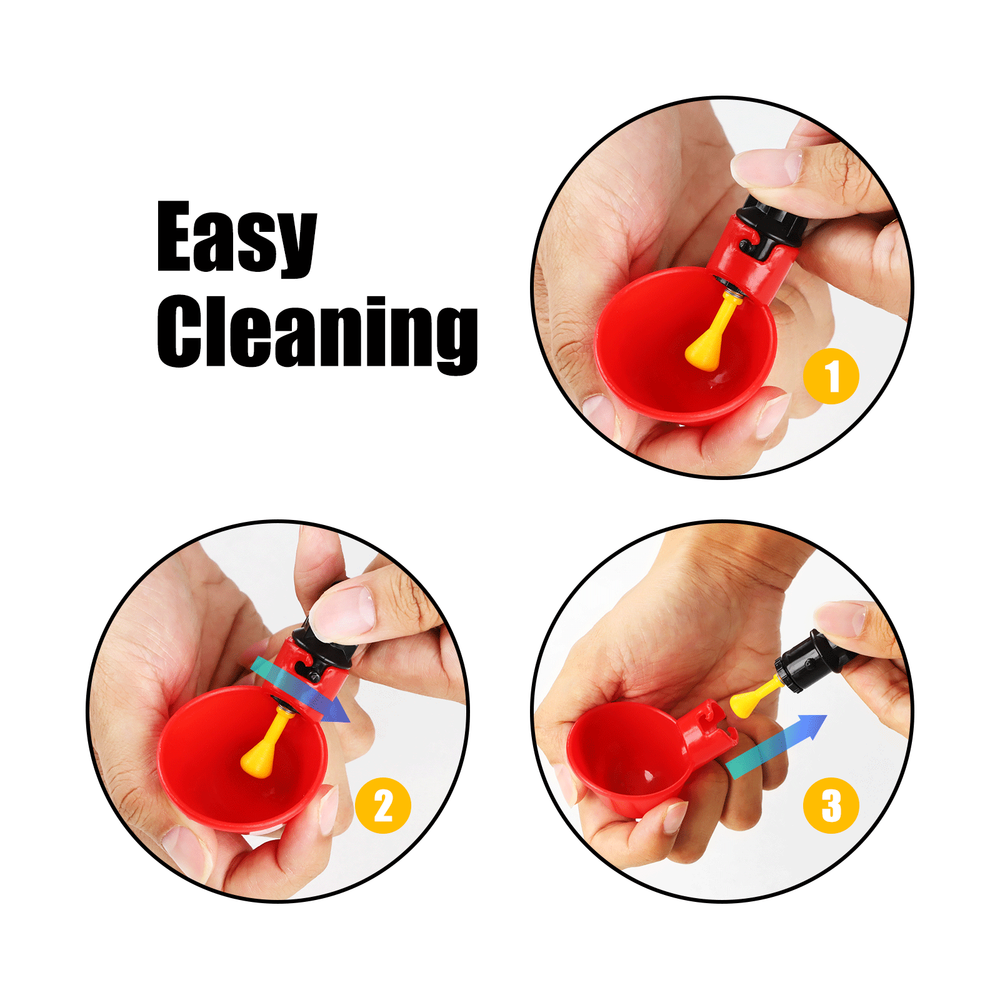 10pcs Poultry Water Drinking Cups Chicken Hen Plastic Automatic Drinker Feeder