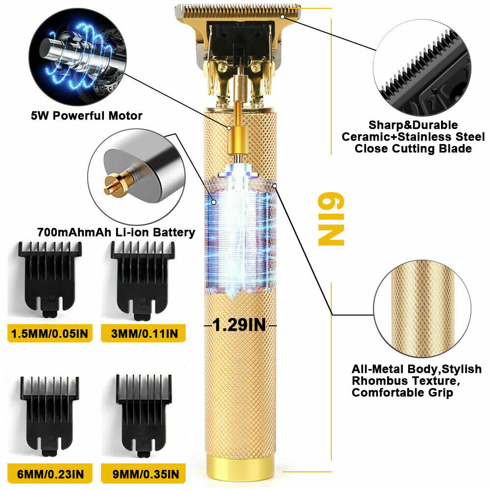 Pro Real Zero Gapped Cordless Shaver Clipper Electric Trimmer Wireless Hairs
