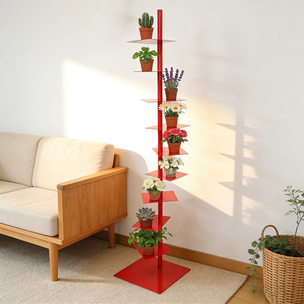 Metal Spine Bookshelf 9-Tier Vertical Bookshelf Rotatable Vertical Bookshelf