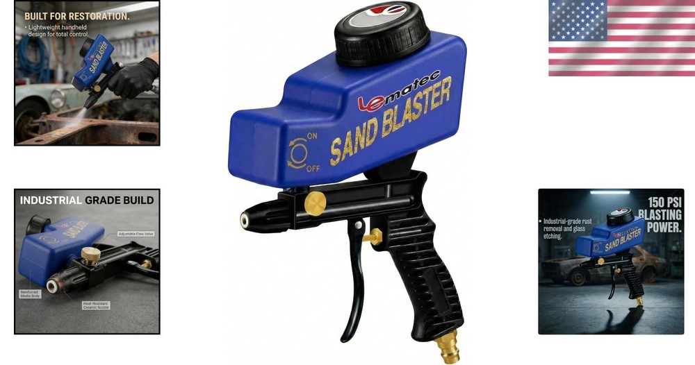 Lightweight Sand Blaster Gun with Easy-Pull Trigger - Perfect for Detailed Work