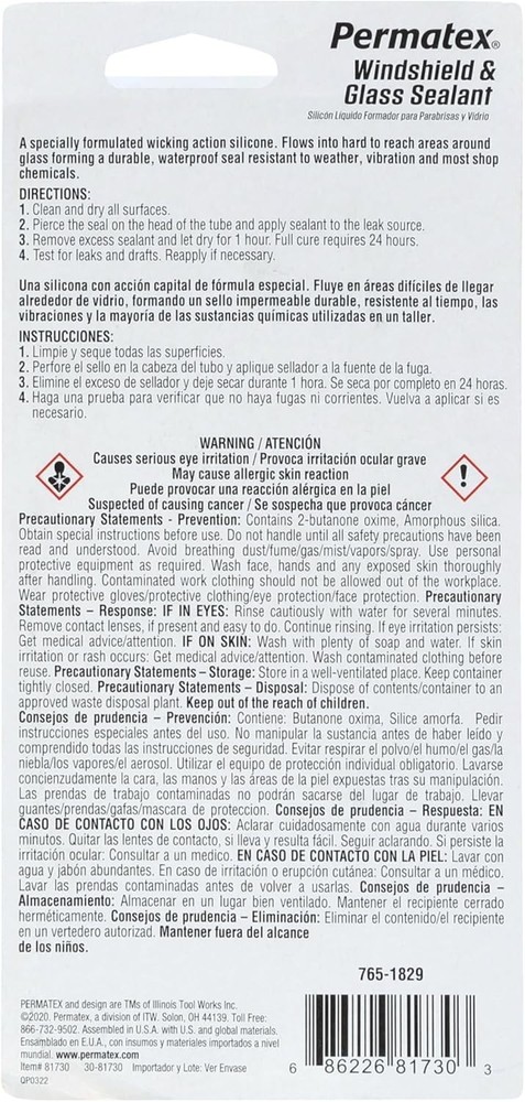 1.5 Oz Flowable Silicone Windshield & Glass Sealer