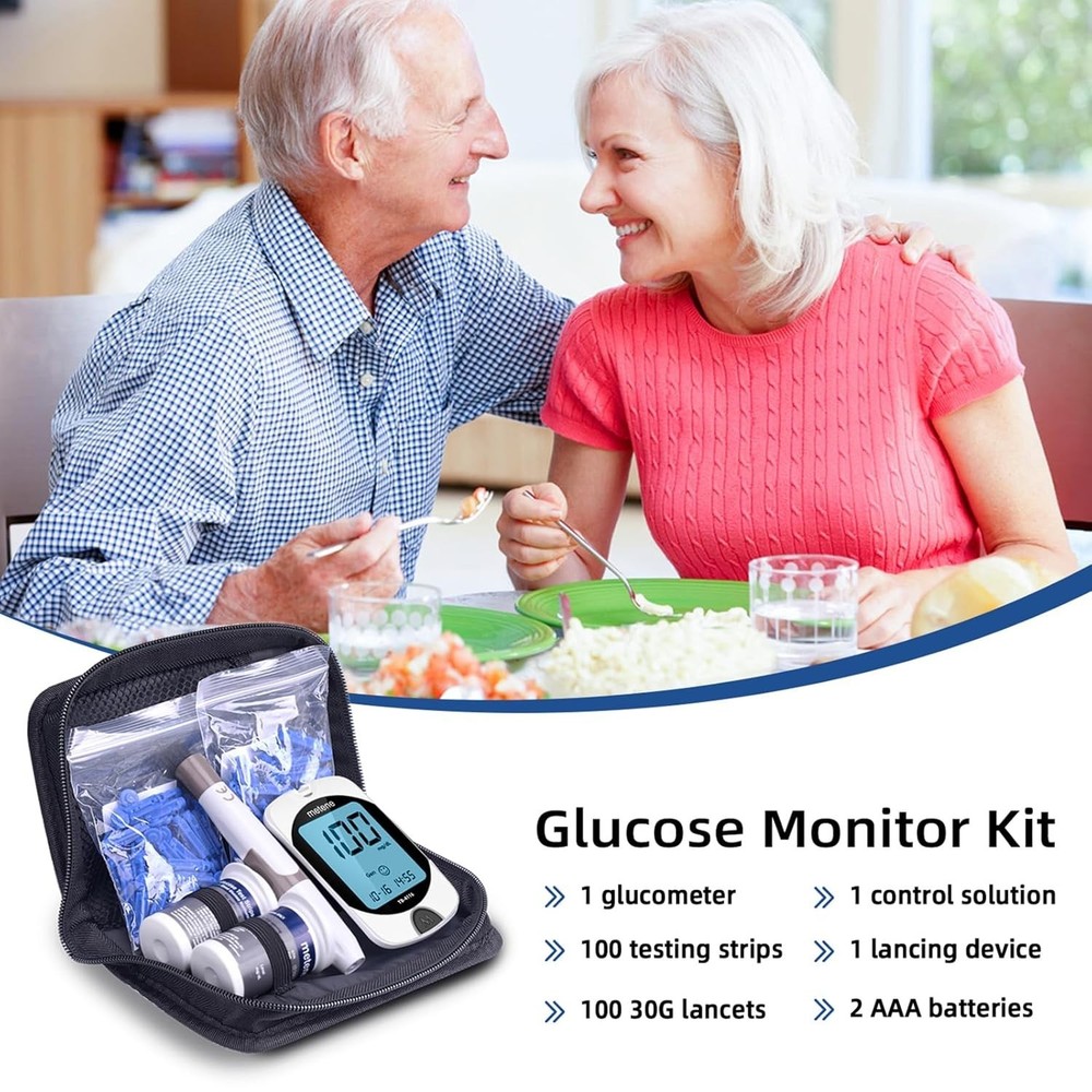 Advanced TD-4116 Diabetes Testing Kit with Easy-Large Display and 100 Lancets