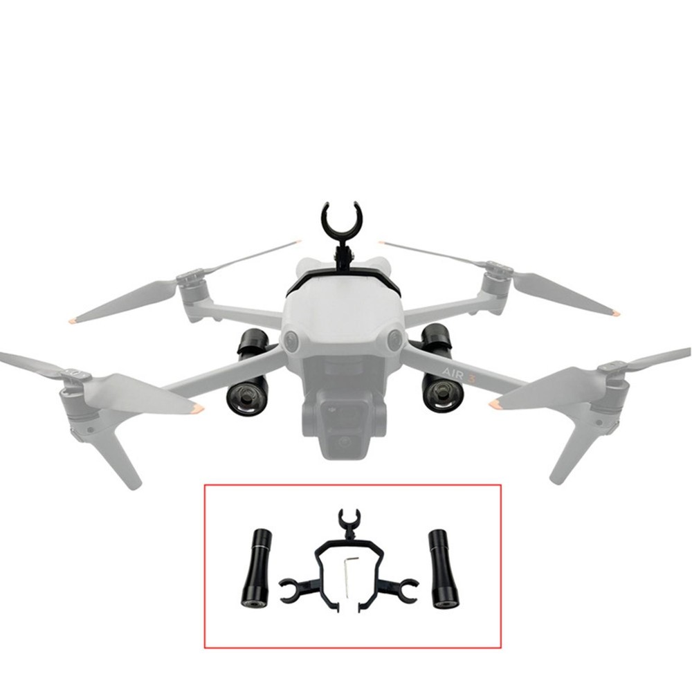 2 Pcs Black Flashlight With Bracket & Wrench Durable For DJI Air 3 Drone