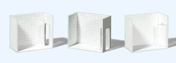 Preiser 19652 HO Scale Room Interior Walls -- White pkg(3)