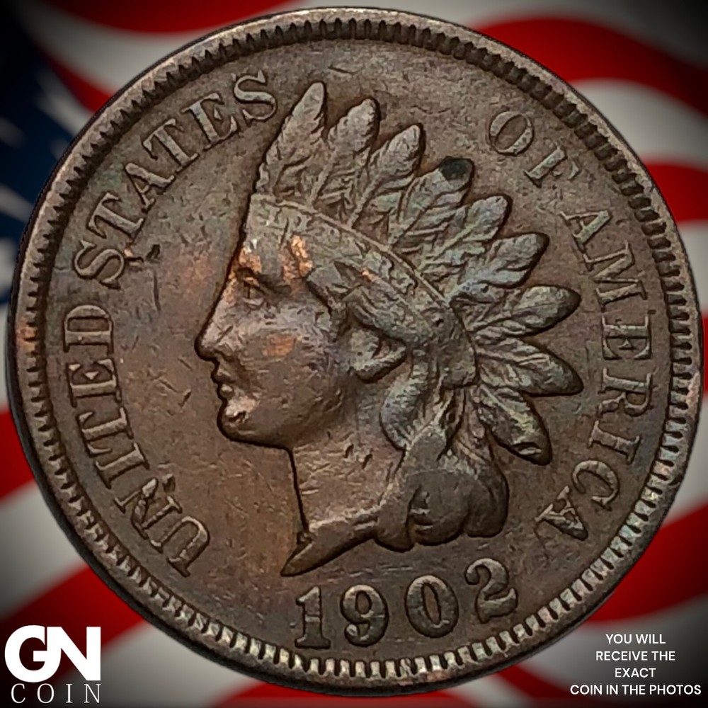 1902 Indian Head Cent Penny X0942