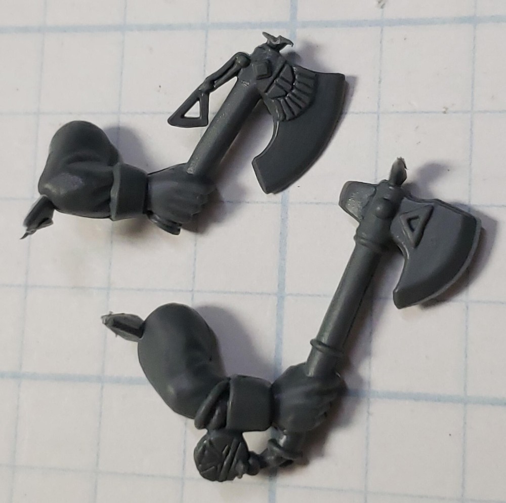 Warhammer Old World Dwarf Bits Warriors Engraved Duardin Axes x2 Set