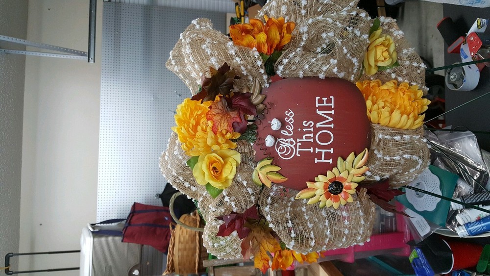 Deco mesh door wreaths