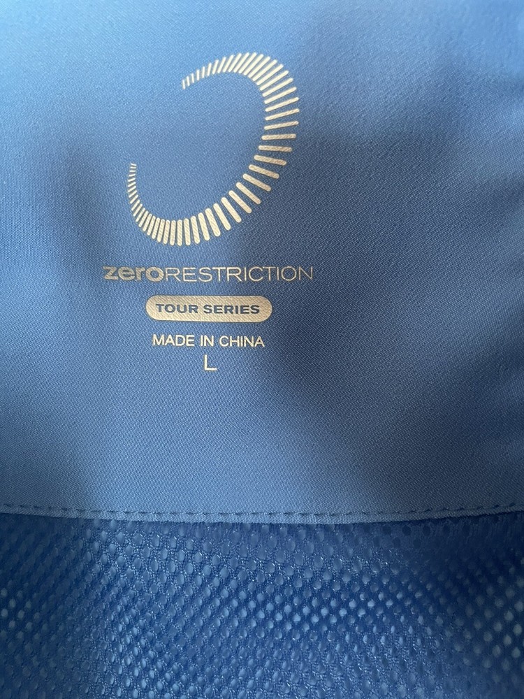 Zero Restriction Classic Golf Windshirt Jacket Men Large Light Blue Lightweight